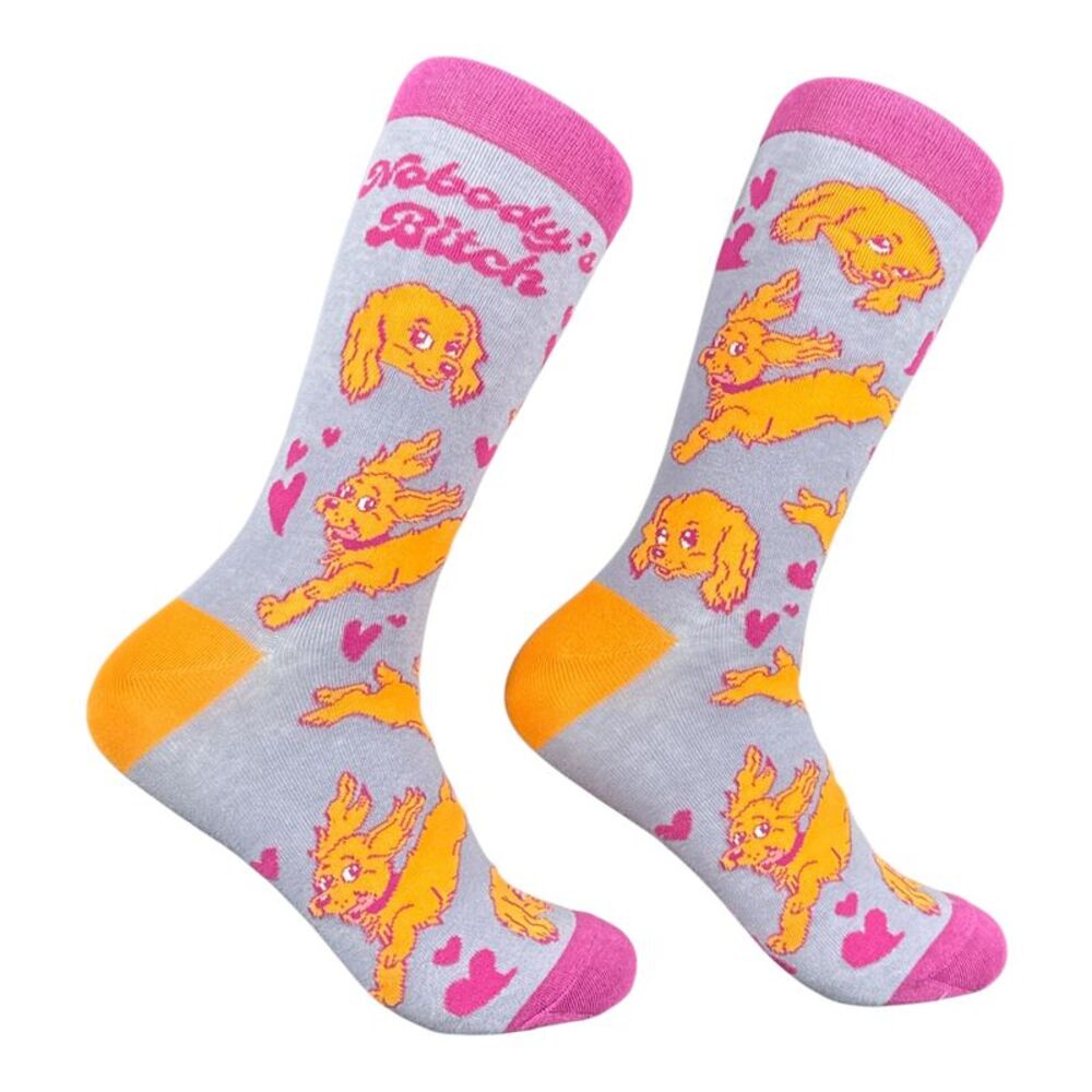 Nobodys Bitch Socks Funny Cute Valentines Day Footwear For Ladies